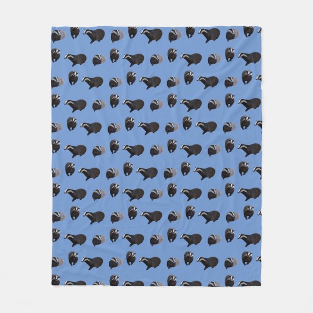 Badger Frenzy Fleece Blanket (Blue) (Front)