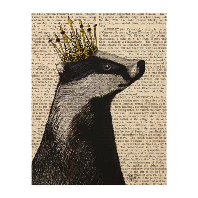 Badger King Wood Wall Art (Front)