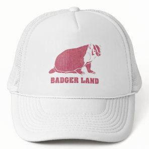 Badger Land Vintage Distressed Trucker Hat