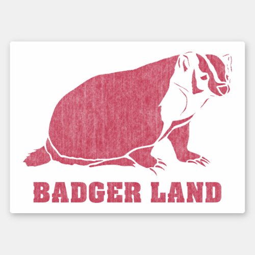 Badger Land Vintage Distressed White Sticker
