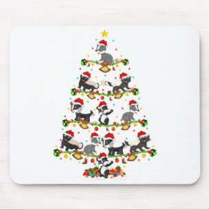 Badger Lights Xmas Santa Badger Christmas Tree Mouse Pad