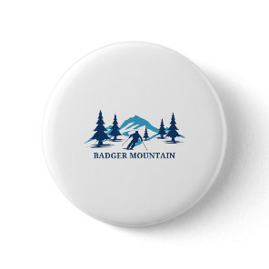 Badger Mountain Washington Ski Resort Skiing Skier Button