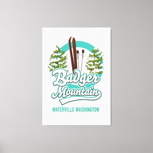 Badger Mountain Waterville Washington Ski logo Canvas Print