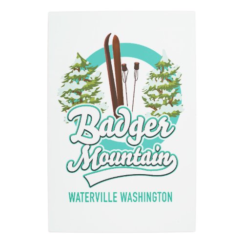 Badger Mountain Waterville Washington Ski logo Metal Print