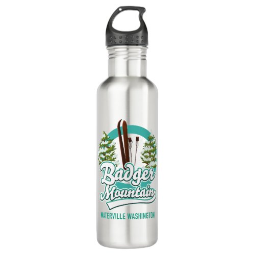 Badger Mountain Waterville Washington Ski logo Stainless Steel Water Bottle