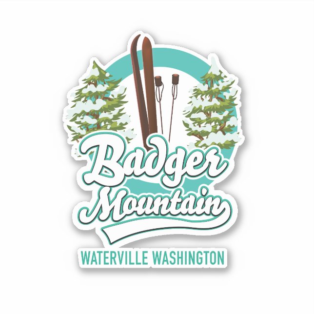 Badger Mountain Waterville Washington Ski logo Sticker (Front)
