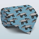 Badger Neck Tie<br><div class="desc">A fun badger design for animal lovers.  Original art by Nic Squirrell. Change the background color in the design tool to customize.</div>