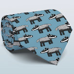 Badger Neck Tie<br><div class="desc">A fun badger design for animal lovers. Original art by Nic Squirrell. Change the background color in the design tool to customize.</div>
