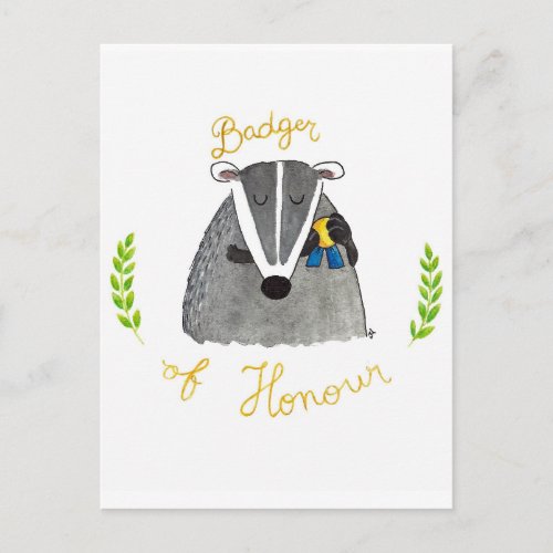 Badger of Honour postcard by Nicole Janes