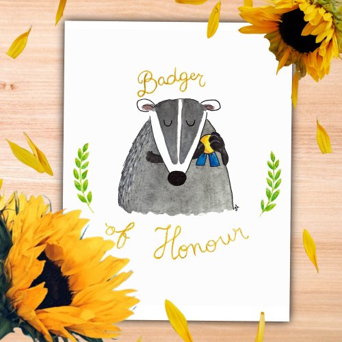 Badger of Honour postcard by Nicole Janes