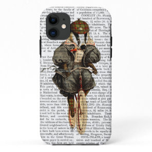 Badger on Vintage Bicycle iPhone 11 Case