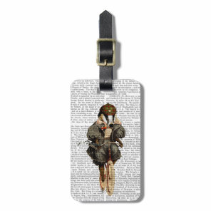 Badger on Vintage Bicycle Luggage Tag
