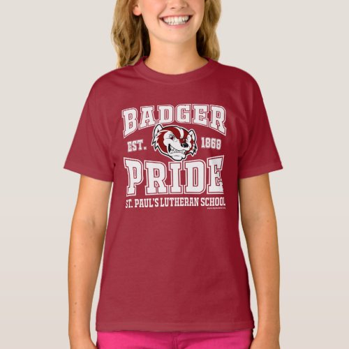 Badger Pride Girls Basic Maroon T_Shirt