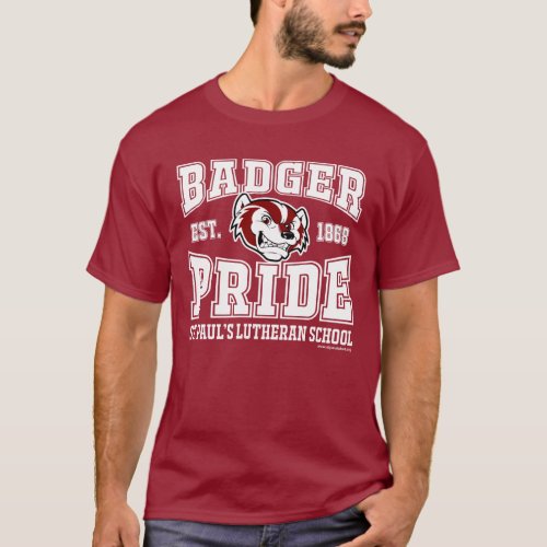 Badger Pride Mens Basic Maroon T_Shirt