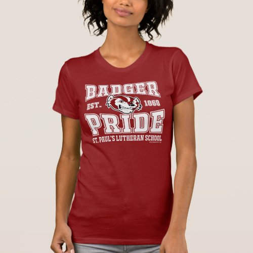 Badger Pride Womens Maroon Jersey T_Shirt