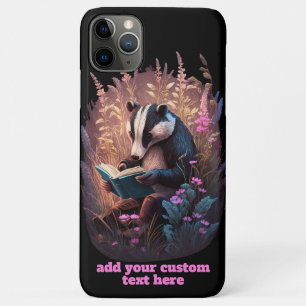Badger Read Book Wildflower Cottagecore Custom iPhone 11 Pro Max Case