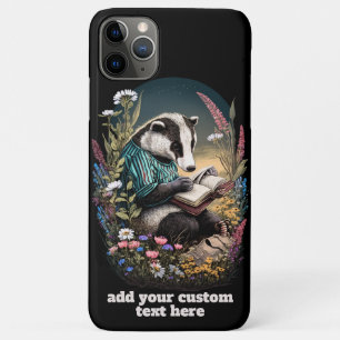 Badger Read Book Wildflower Cottagecore Custom iPhone 11 Pro Max Case