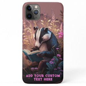 Badger Read Book Wildflower Cottagecore Custom iPhone 11 Pro Max Case