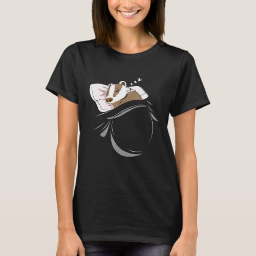 Badger Sleeping Animal Pajamas Nap Pjs Outfit Badg T_Shirt