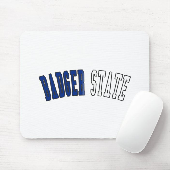 Badger State in State Flag Colors Mousepad