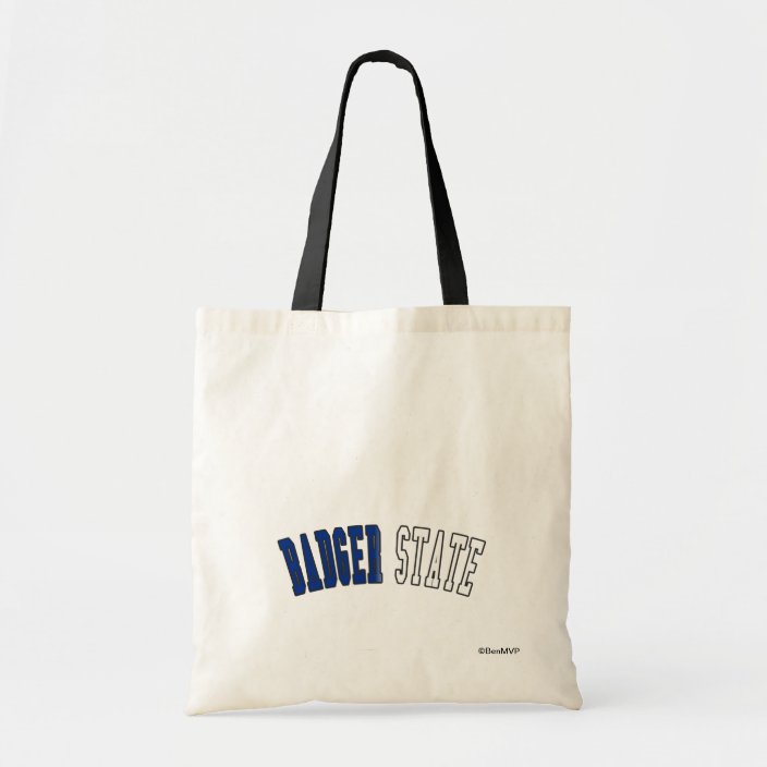 Badger State in State Flag Colors Tote Bag