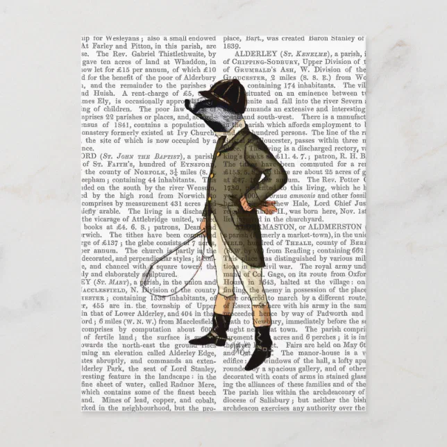 Badger The Rider Full Postcard | Zazzle