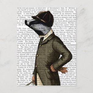 Badger The Rider Portrait Postcard
