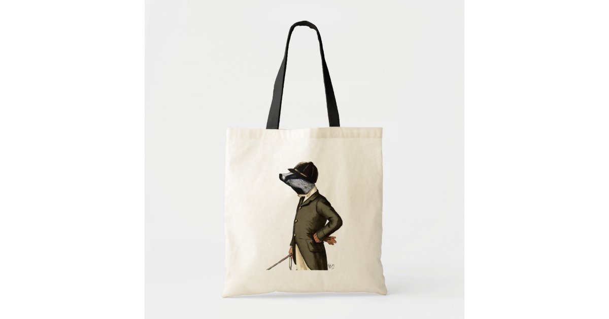 Badger The Rider Portrait Tote Bag | Zazzle
