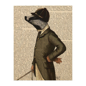 Badger The Rider Portrait Wood Wall Art