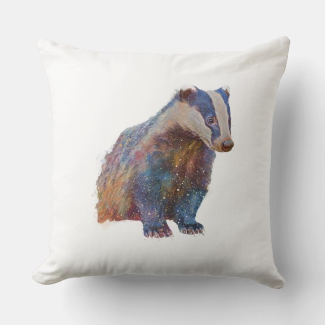 Badger Throw Pillow (Front)