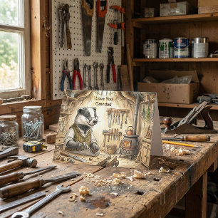 Badger Tool Shed Workshop   Grandad Card