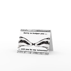 Badger valentines day card (a109)