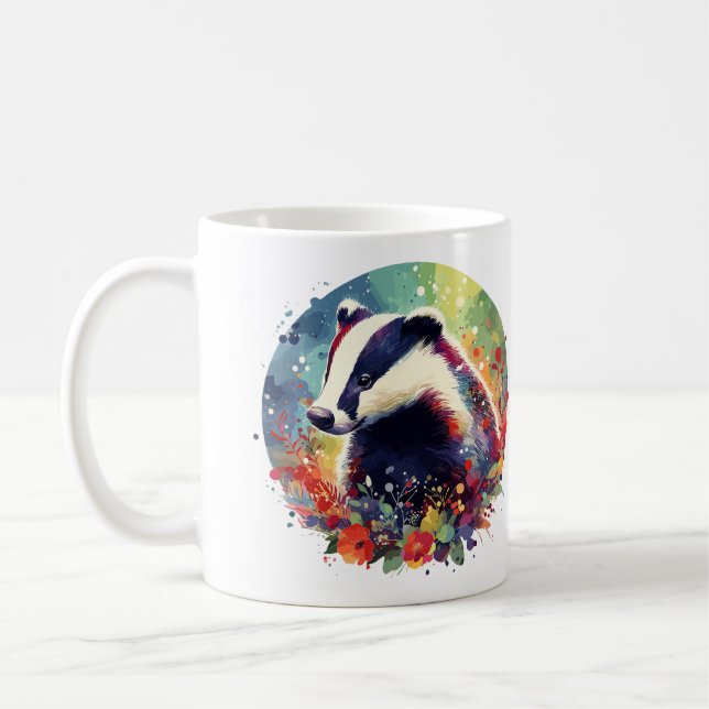 Badger & Wildflower Coffee Mug (Left)