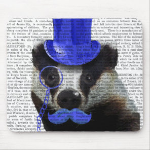 Badger with Blue Top Hat and Moustache Mouse Pad