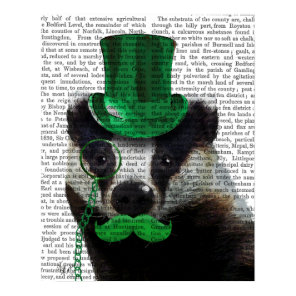 Badger with Green Top Hat and Mustache Poster