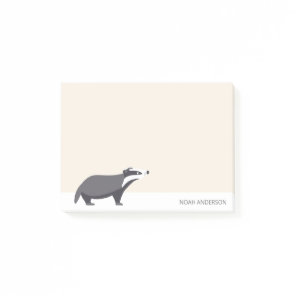 Badger woodland animal kids stationery paper  post-it notes