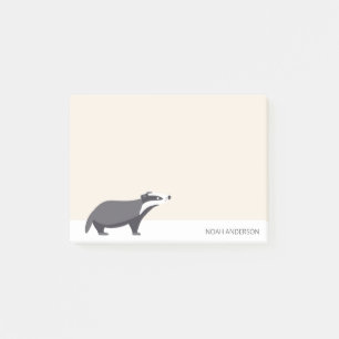 Badger woodland animal kids stationery paper  post-it notes