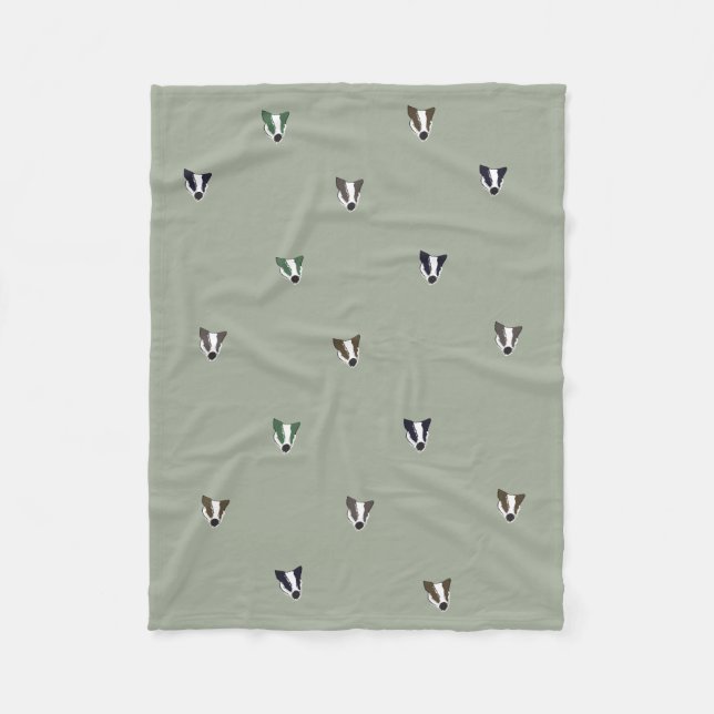 Badger Woodland Creature Fleece Blanket (Front)