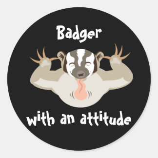 Badgering Badger_Badger with an attitude Classic Round Sticker