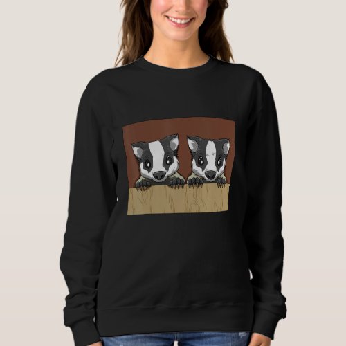 Badgers Animal Marten Wildlife Forest Animal Sweatshirt