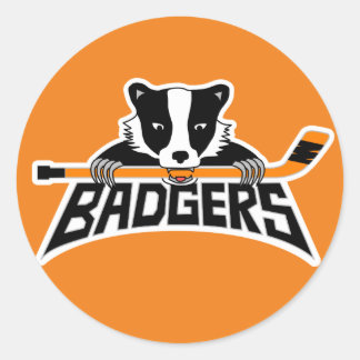 Badgers Hockey Logo Classic Round Sticker
