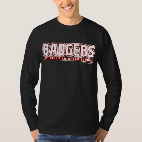 Badgers Mens Black Basic Long Sleeve T_Shirt