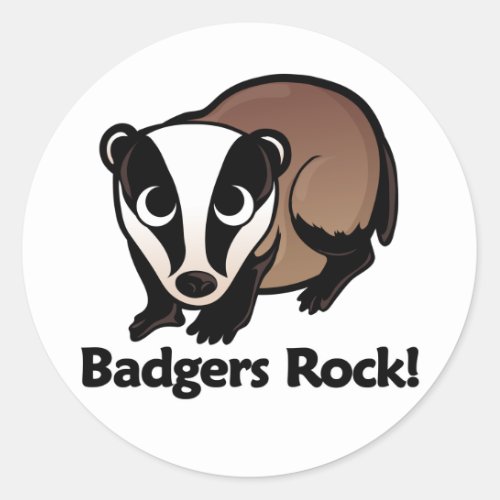 Badgers Rock Classic Round Sticker