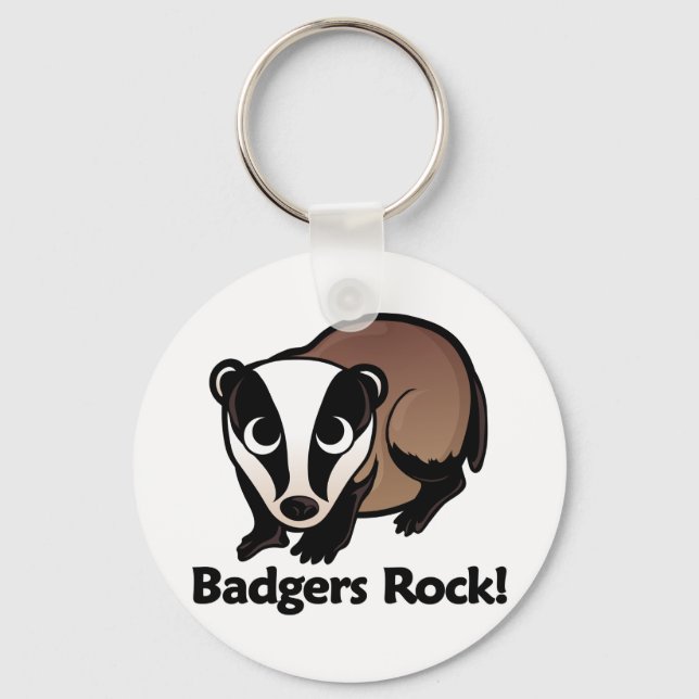 Badgers Rock! Keychain (Front)