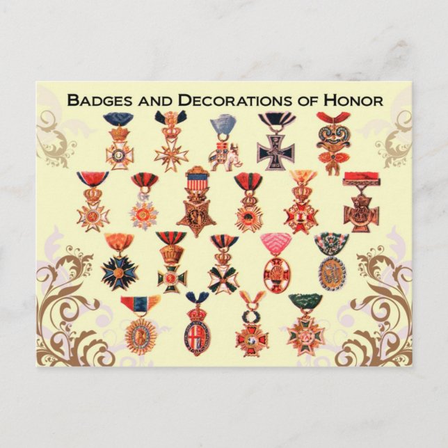 Badges and Decorations of Honor Postcard (Front)