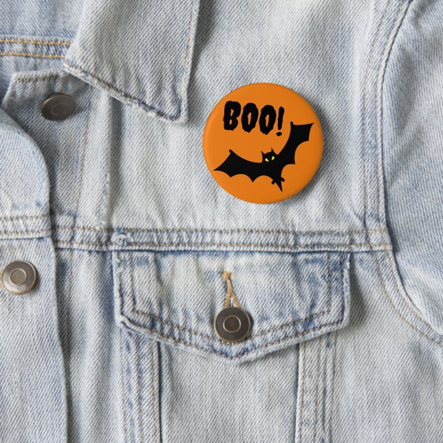 Badges - Boo! Bat Halloween Button (In Situ)