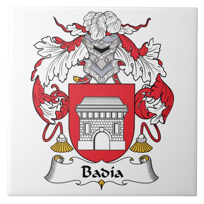 Badia Family Crest Ceramic Tile