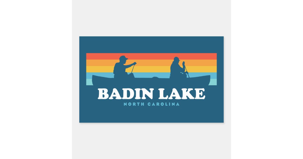 Badin Lake North Carolina Canoe Rectangular Sticker Zazzle