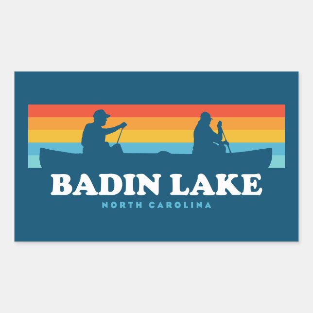 Badin Lake North Carolina Canoe Rectangular Sticker (Front)