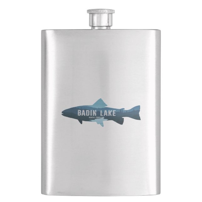 Badin Lake North Carolina Fish Flask (Front)
